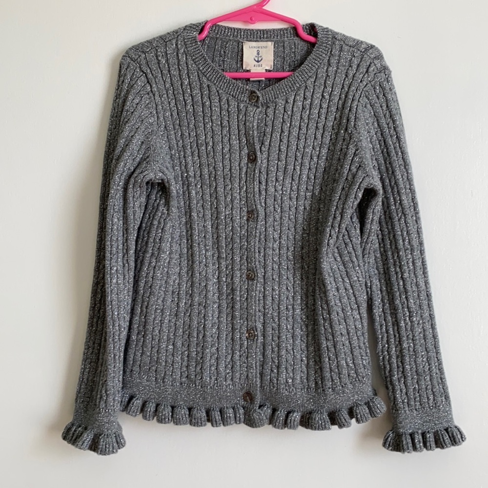 Land’s End girls size M 5-6 button down sweater